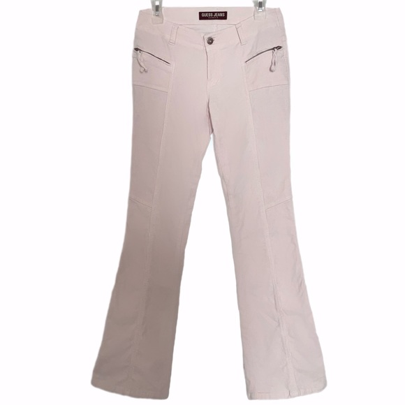 Guess Pants - Y2K Guess Jeans from the 2000's Soft Corduroy Ribbed Texture w/ Zipper Pockets